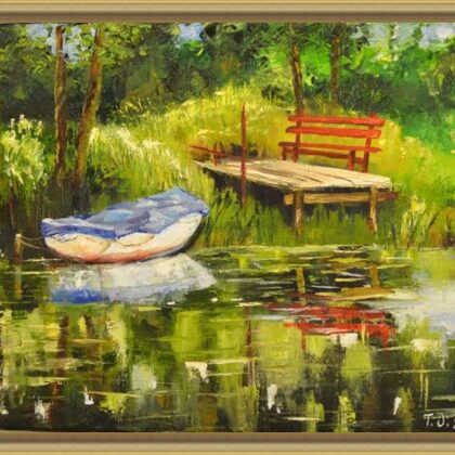 By the lake. Oil, Canvas 30x40 cm
