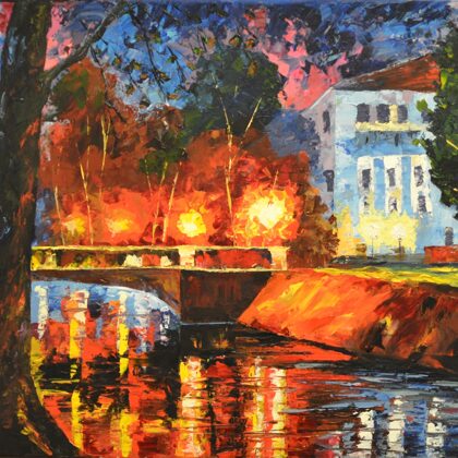 City bridge 40x50 oil, canvas