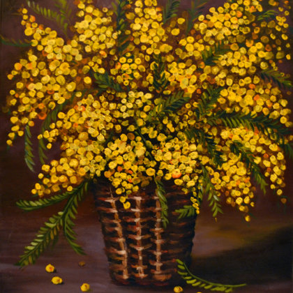 yellow acacia. oil,canvas,size 30x40