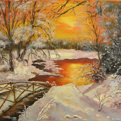 Magic winter. size 40x50, oil, canvas