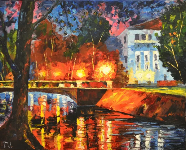 City bridge 40x50 oil, canvas