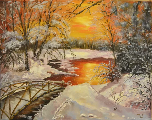 Magic winter. size 40x50, oil, canvas